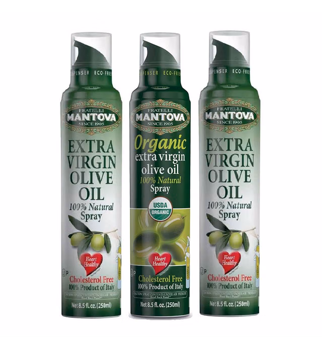 Mantova Extra Virgin Olive Oil Spray Set - Organic Extra Virgin Olive Oil Spray | 100% Extra Virgin Olive Oil Spray - Product Of Italy, 3 Count, 8 Fl Oz