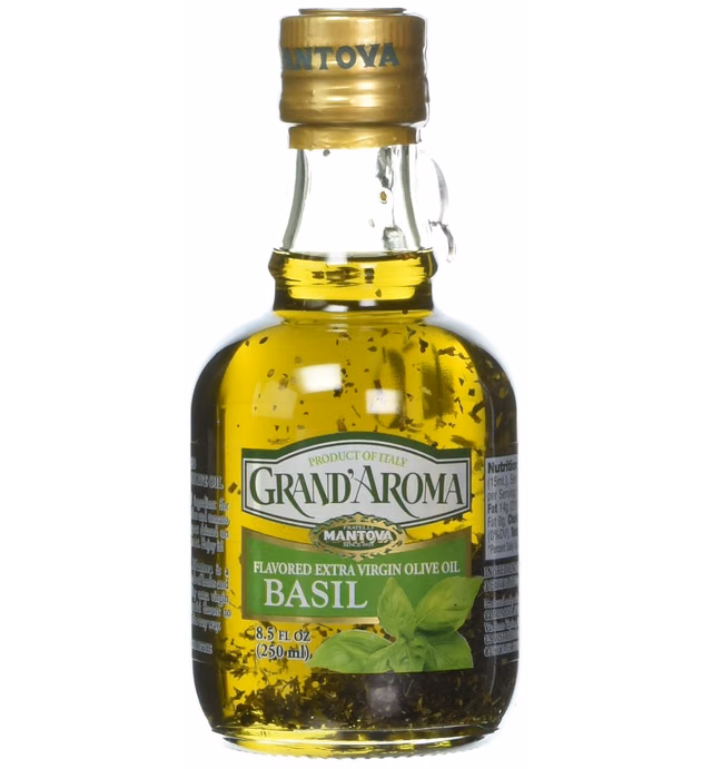 Mantova Grand Aroma flavored Extra Virgin Olive Oil, Basil, 8.5 Fl Oz