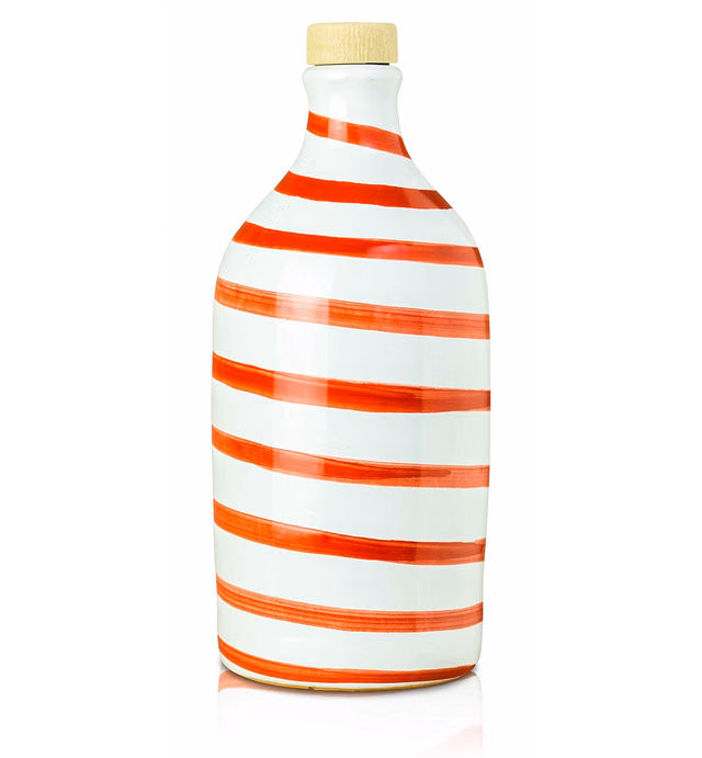 Antico Frantoio Muraglia | Premium Italian Extra Virgin Olive Oil | First Cold Pressed Gourmet EVOO | CAPRI RED Collectible Handmade Ceramic Bottle | 16.9 Fl.oz (500 ml)