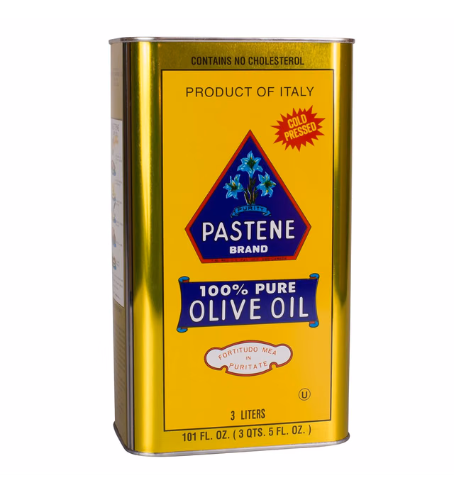 Pastene Pure Olive Oil Tin, 101 Ounce