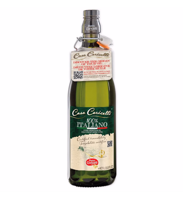 Casa Coricelli by Pietro Coricelli 100% Pure Italian Extra Virgin Olive Oil - Cold Pressed - Cooking Oil for Gourmet Food - Certified Traceability (1L, 33.8 FL OZ)