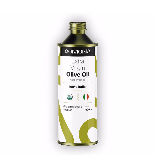 Pomona Organic Extra Virgin Olive Oil, 2021/2022 Harvest, Monovariety Coratina Olives, Filtered, Polyphenol Rich, Family Farm in Puglia Italy, Single Source, Robust & Bold Flavor Oil