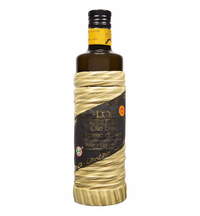 ROI Italian Extra Virgin Olive Oil - Made From Ligurian Taggiasca Oilves - High Polyphenol - DOP Certified - Fresh Cold Pressed in Italy - Low Acid - NO PESTICIDES NO GMO - 16.9 fl oz 500ml
