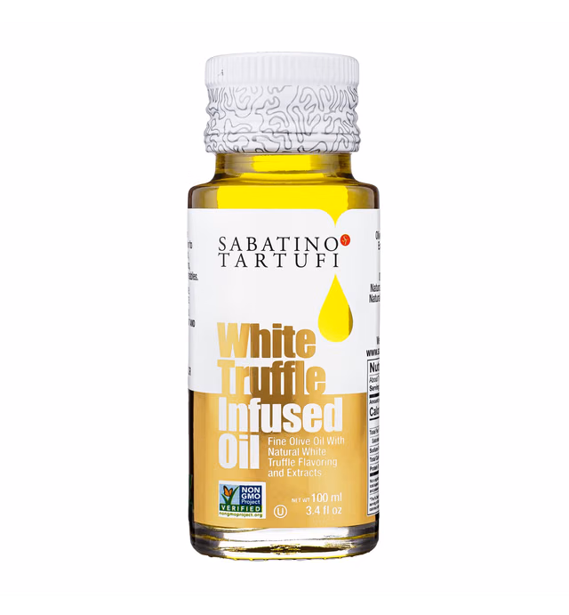 Sabatino Tartufi White Truffle Infused Olive Oil - All Natural, Made From White Truffles, Vegan, Vegetarian, Kosher, Non-Gmo Project Verified, 3.4oz