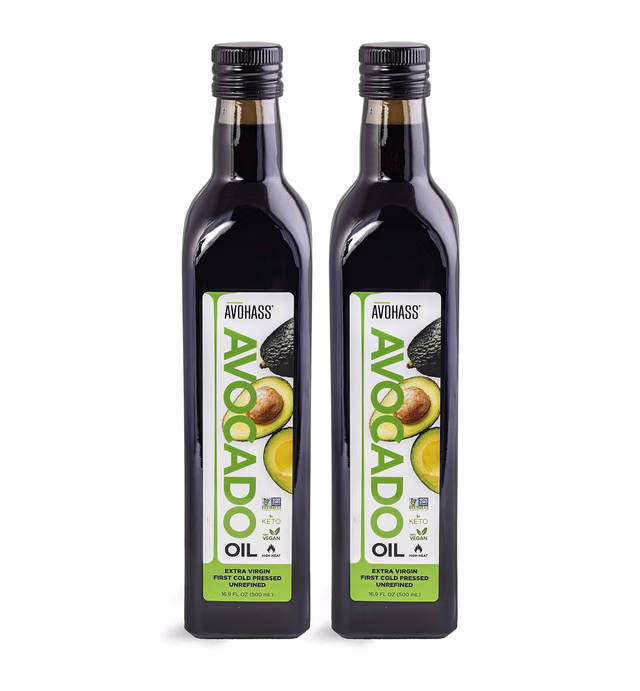 Avohass New Zealand Extra Virgin Avocado Oil 16.9 fl oz Bottle 2 Pack (Extra Virgin, 2 Pack)