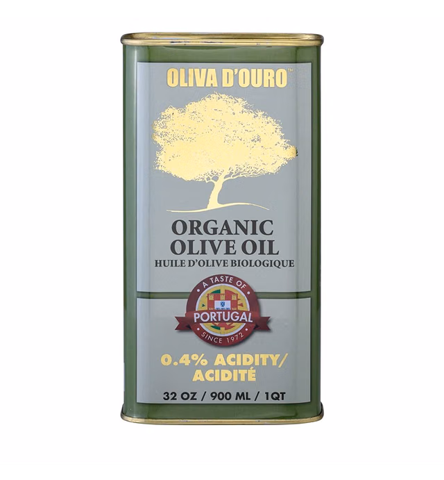 A Taste of Portugal Organic Olive Oil | Extra Virgin Olive Oil | Light and Fruity Portuguese Olive Oil | 32 OZ Tin