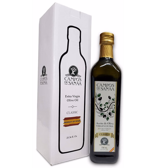 Campos de Sanaa Spanish Extra Virgin Olive Oil, 750 ml (25.36 Fl Oz)