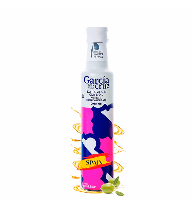 Garcia de la Cruz “Arbequina” Extra Virgin Olive Oil Made from Arbequina Olives Premium Extra Virgin Olive Oil from Spain, Family Owned Keto, Paleo, Organic, Whole30, Plant Based, Single-Origin, Non GMO - Sweet Aromas, Smooth Flavor