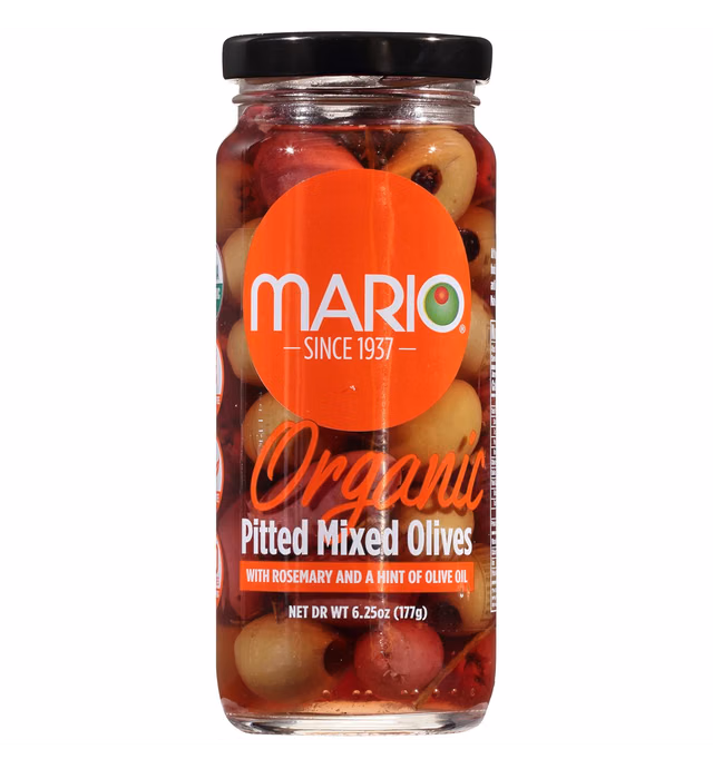 Mario Camacho Greek Organic Kalamata and Green Olives Pitted with Rosemary and Olive Oil, 6.25 Ounce
