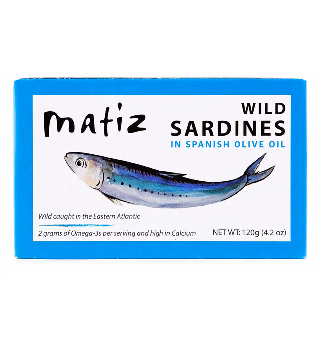 Matiz Sardines in Olive Oil, 4.2 Ounce Can (Pack of 25) Spanish Gourmet Wild Caught Natural Fish for Tapas, Snacks, or Meals, Protein Rich, Sealed Freshness
