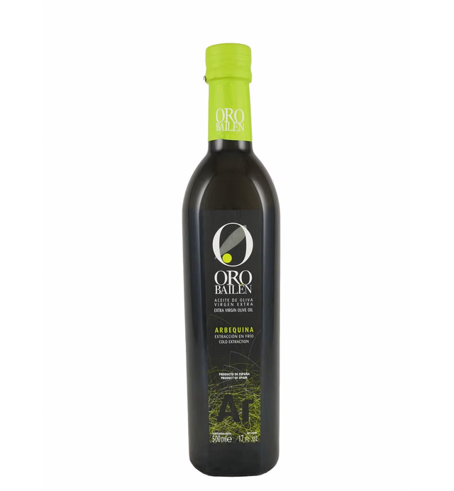 Oro Bailen Reserva Familiar Arbequina 2020 Harvest - 0.5 Liter / 16.9 Ounce - Spanish Extra Virgin Olive Oil from Jaen, Andalusia