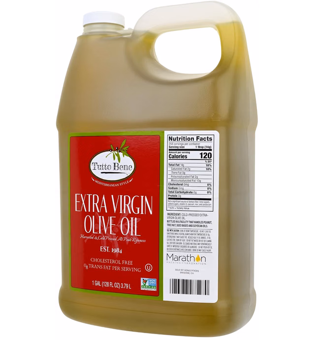 Tutto Bene Extra Virgin Olive Oil, 128 Ounces (1 Gallon), 128 Fl Oz (Pack of 1)