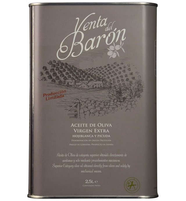 Venta Del Baron 2019 Harvest Spanish Extra Virgin Olive Oil - 2.5 Liter / 84.5 Ounce Tin