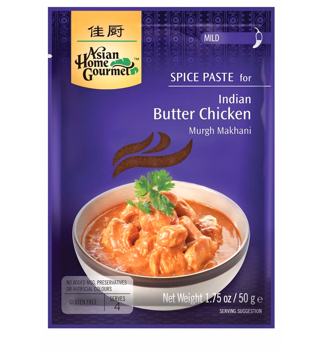 Asian Home Gourmet, Indian Spice Butter Chicken Paste, 1.75-Ounce Pouch (Pack of 12)
