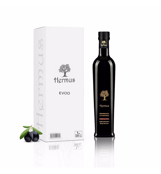 Hermus | Premium Olive Oil | High in Polyphenols (> 500 ppm) | 2022 NYIOOC and LA IEVOOC - GOLD Medal Winner | 2021-22 Harvest (100% Arbequina - Medium Intensity)