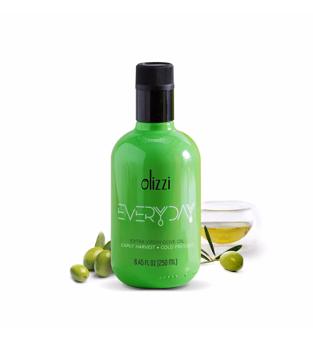 Olizzi Everyday Extra Virgin Olive Oil - Award Winner, Early Harvest First Cold Pressed, Great Taste, Salad Dressing, Cooking, Vegan, Keto, Aceite de Oliva (8.45 FL OZ)