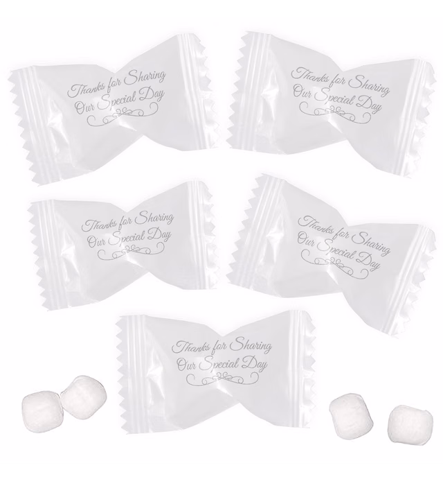 Wedding Butter Mints Candy Bags 100 Count Mint Candies 13 Oz Thanks for Sharing Our Day Guests Treats Party Favors For 50th Anniversary Mr and Mrs Bridal Wedding Special Occasions