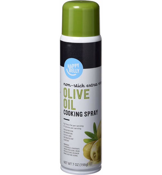 Amazon Brand - Happy Belly Non Stick Extra Virgin Olive Oil Cooking Spray, 7 Oz