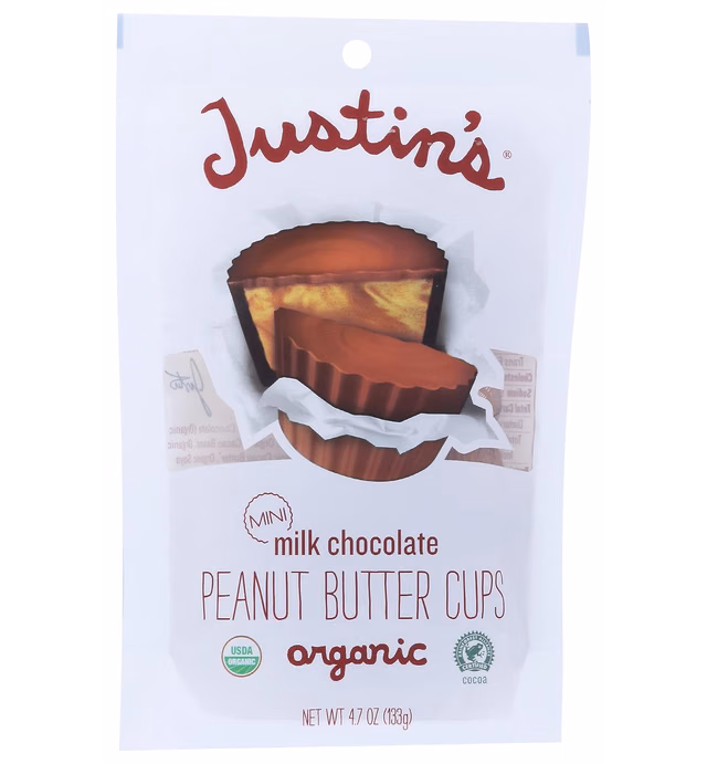 Justin's, Mini Peanut Butter Cups, Milk Chocolate, 4.7 oz