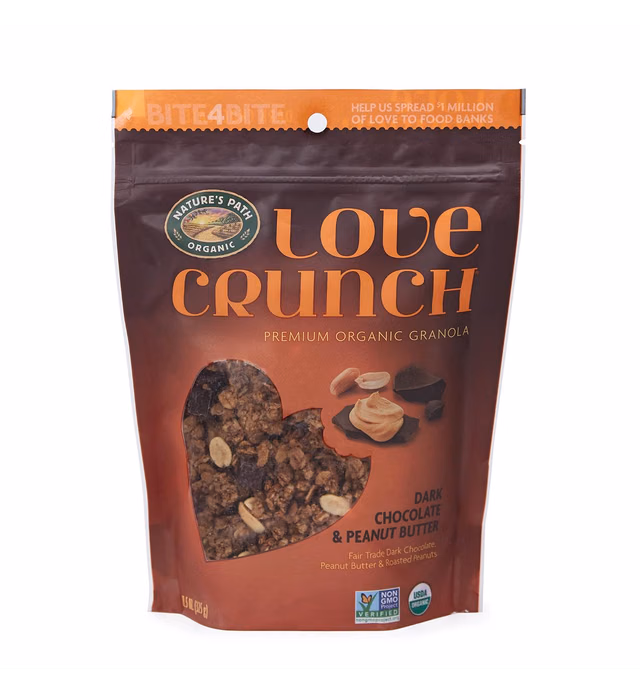 Love Crunch Organic Granola, Dark Chocolate Peanut Butter,Non GMO, by Nature's Path 11.5 Ounce (Pack of 1)
