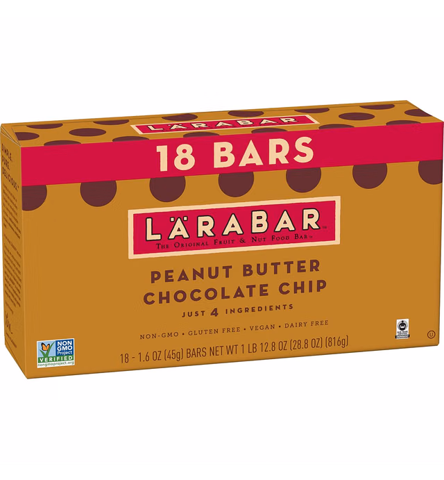 Larabar Peanut Butter Chocolate Chip, Gluten Free Fruit & Nut Bar, 18 Ct