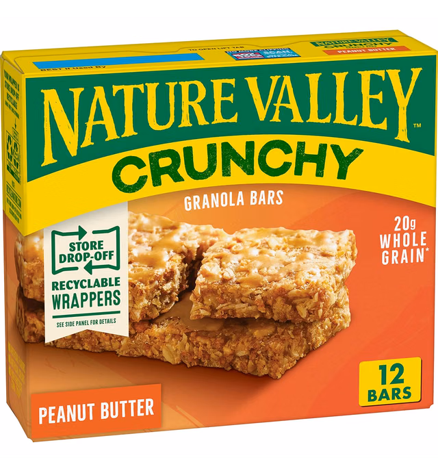 Nature Valley Crunchy Granola Bars, Peanut Butter, 8.94 oz, 6 ct, 12 bars