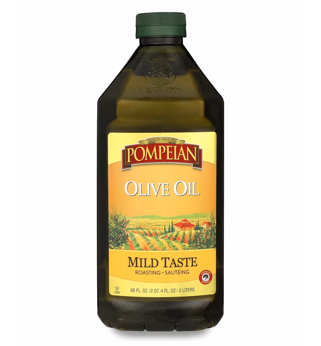 Pompeian Mild Taste Olive Oil, Mild Flavor, Perfect for Roasting & Sauteing, Naturally Gluten Free, Non-Allergenic, Non-GMO, 68 FL. OZ.
