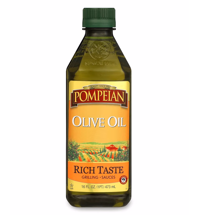 Pompeian Rich Taste Olive Oil, Rich, Full Flavor, Perfect for Grilling & Sauces, Naturally Gluten Free, Non-Allergenic, Non-GMO, 16 FL. OZ.