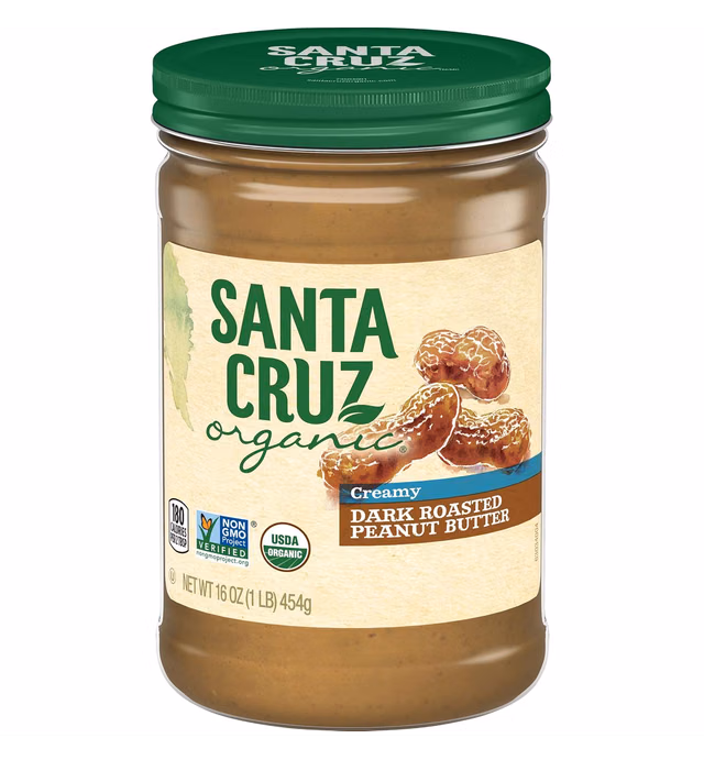 Santa Cruz ORGANIC Creamy Dark Roasted Peanut Butter, 16 Oz