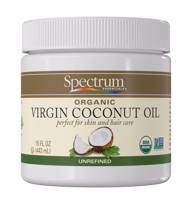 Spectrum Essentials Organic Virgin Coconut Oil, Unrefined, 15 Oz (Packaging May Vary)