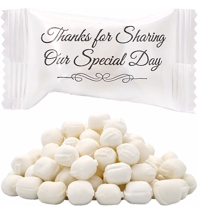 Wedding Buttermints, Mint Candies, After Dinner Mints, Butter Mint Candy, Fat-Free, Individually Wrapped (55 Pieces)