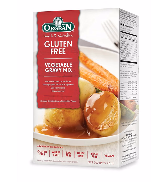 OrgraN Gluten Free Gravy Mix, All Vegetable Base 7.2 oz boxes (Pack of 8)