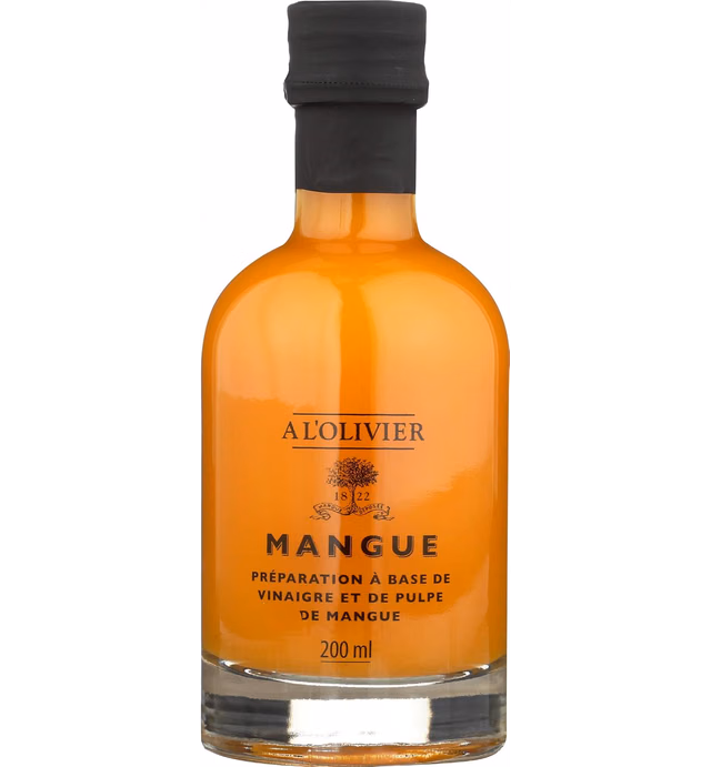 A L'Olivier Mango Fruit Vinegar, 7-Ounce, Yellow