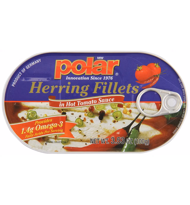 MW Polar Herring, Hot Tomato Sauce, 3.53-Ounce (Pack of 18)