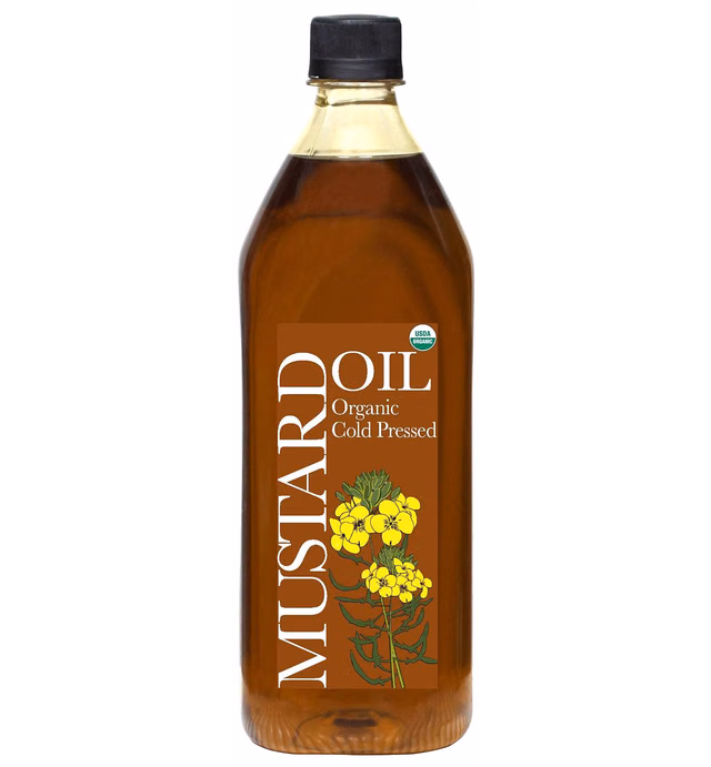 Daana Organic Mustard Oil: COLD PRESSED 34 Oz (Pack of 1)