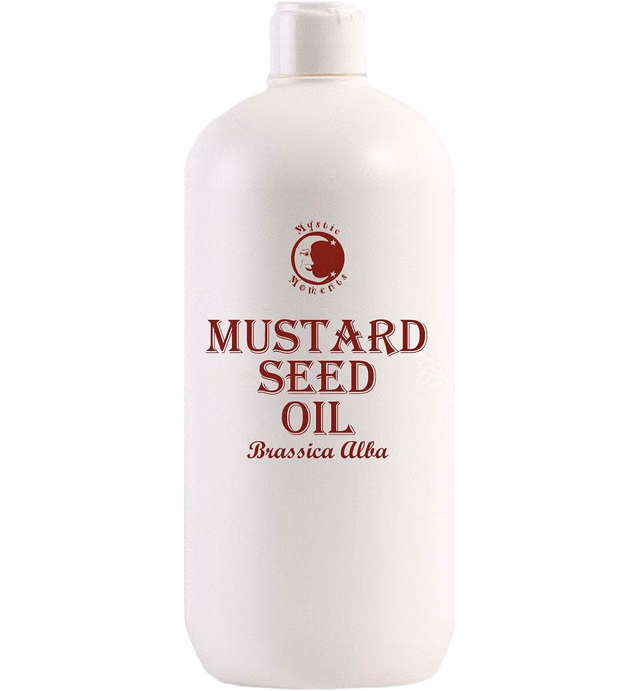 Mystic Moments | Mustard Seed Carrier Oil - 1 Litre - Pure & Natural Oil Perfect for Hair, Face, Nails, Aromatherapy, Massage and Oil Dilution Vegan GMO Free