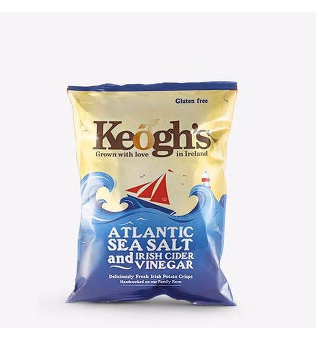 Keogh's Atlantic Sea Salt and Irish Cider Vinegar Crisps 50g x 3