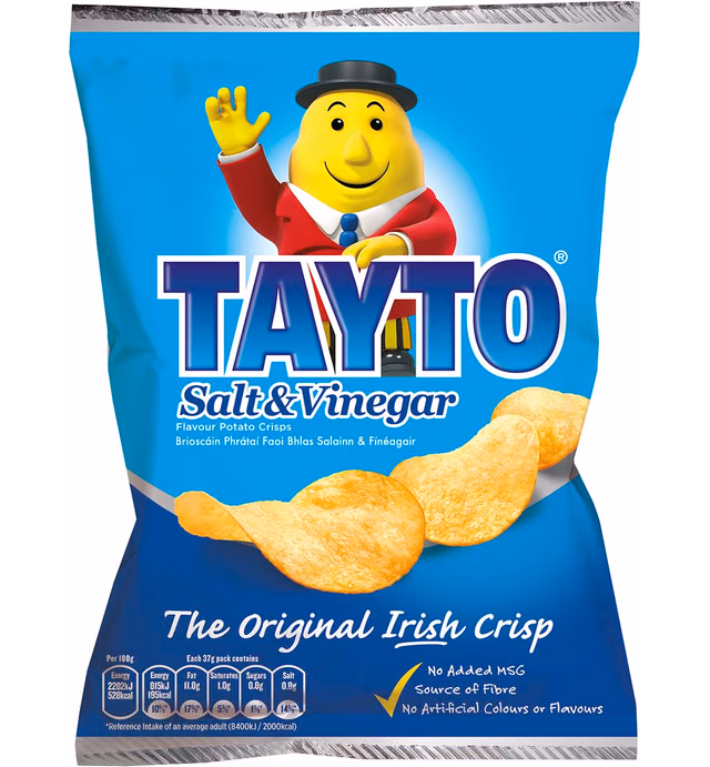 Tayto Salt & Vinegar 37g (1.3oz) 5 Pack