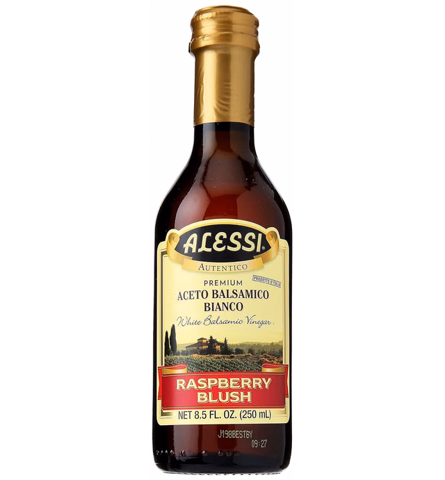 Alessi Foods White Balsamic Raspberry Blush Vinegar, 8.5 oz, Red