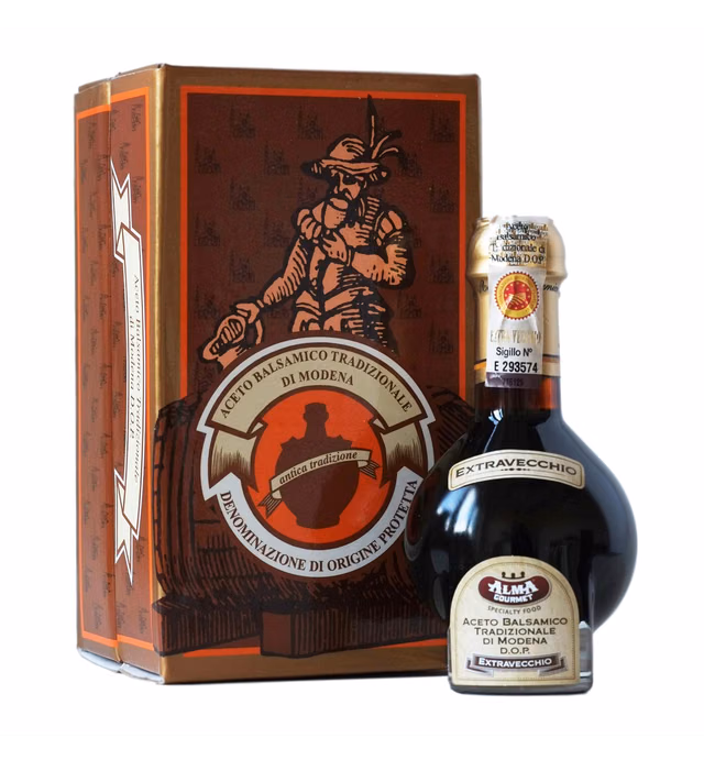 25 Year Aged Extravecchio Traditional Balsamic Vinegar of Modena D.O.P. | Original Aged Artisanal Italian Aceto Balsamico by Alma Gourmet | 3.4oz (100g) | Tic Doser Included