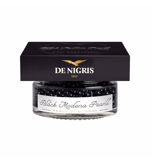 De Nigris Excellence Line - Black Modena Pearls 1,69 Oz (50gr) | with Balsamic Vinegar From Modena Italy With Incredible Flavors