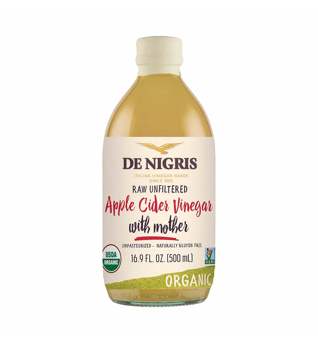 De Nigris Organic Apple Cider Vinegar Raw & Unfiltered 16,9 Oz (500ml) | Apple Cider Vinegar With Mother A Source Of Functional Elements For The Balance Of Metabolism | Apple Cider Vinegar Organic