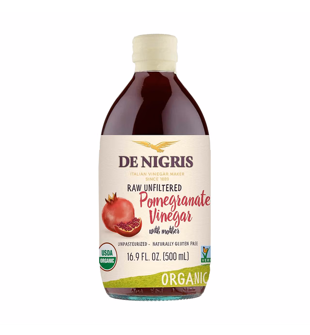 De Nigris Organic Pomegranate Vinegar Raw & Unfiltered 16,9 Oz (500ml) | Balsamic Vinegar Pomegranate With Mother For The Balance Of Metabolism | Organic Pomegranate Balsamic
