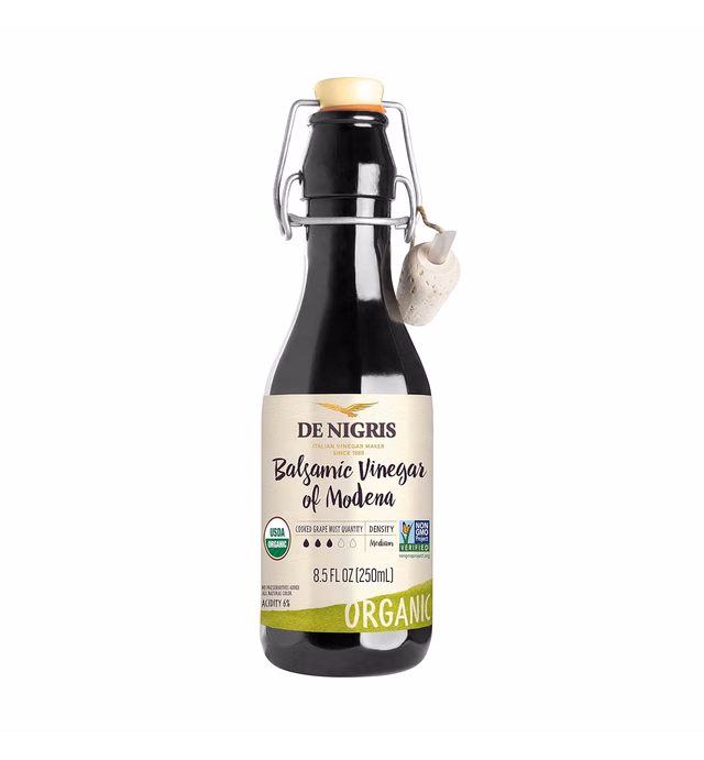 De Nigris Premium Organic Balsamic Vinegar Of Modena (55% Grape Must) 8,5 Oz (250ml) | Balsamic Vinegar From Modena Italy, Ideal For Hot Dishes | Balsamic Vinegar Aged | Balsamic Vinegar Organic