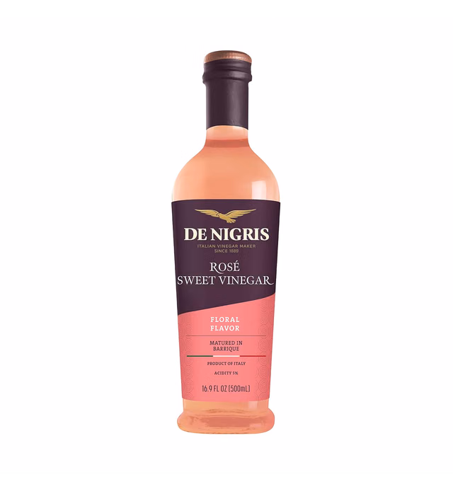 De Nigris Sweet Rosé Wine Balsamic Vinegar Of Modena 16,9 Oz (500ml) | Red Wine Vinegar Sweet And Sour Condiment
