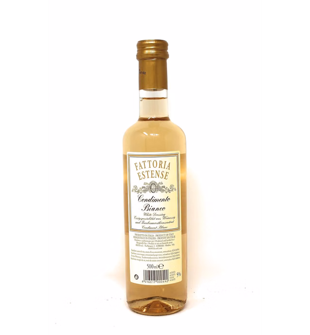 Delicious Traditional White Balsamic Vinegar from Modena Italy -Fattoria Estense - Excellent on salads and vegetables, 16.9 oz.