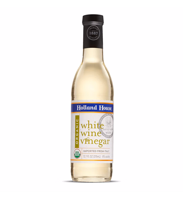 Holland House Organic White Wine Vinegar, Ideal for a Marinade, Vinaigrette and for Cooking, 12 FL OZ