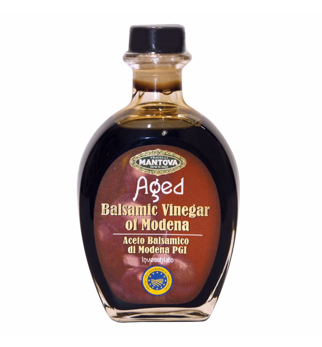 Mantova Aged Balsamic Vinegar of Modena, IGP, Perfect for Salad Dressing, Vinaigrette, Marinades, Desserts and Cocktails, 8.5 oz.