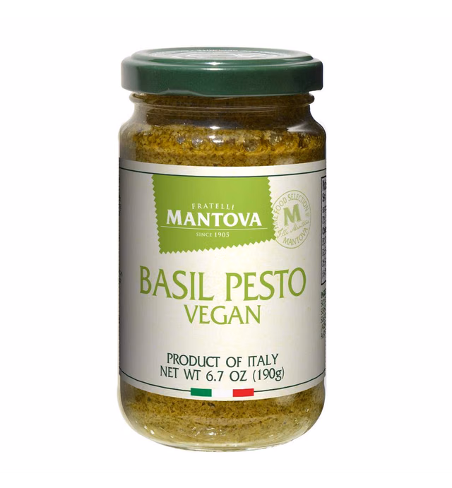 Mantova Vegan Basil Pesto, 6.7oz (Pack of 2), Product of Italy