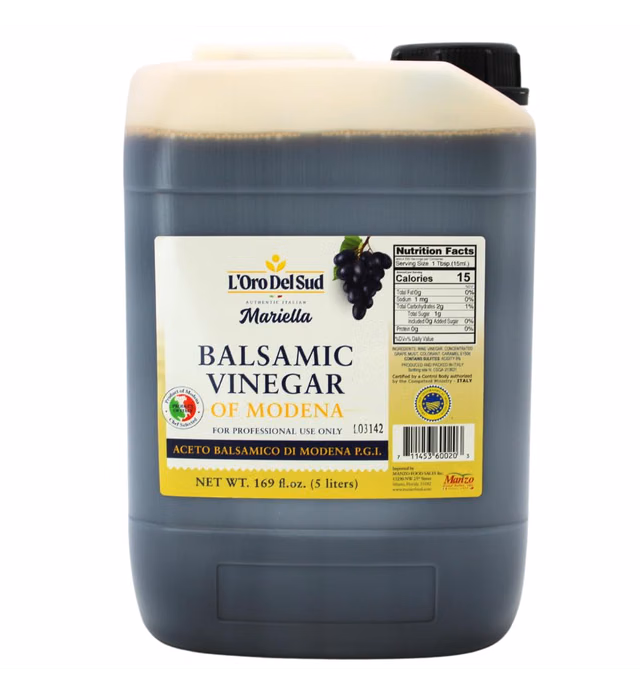 Premium Aged Balsamic Vinegar of Modena, IGP Certified, 5 liters (169 fl oz), Mariella, Product of Italy, Bulk Packaging Refill, Repacking, Restaurants, Home Use.